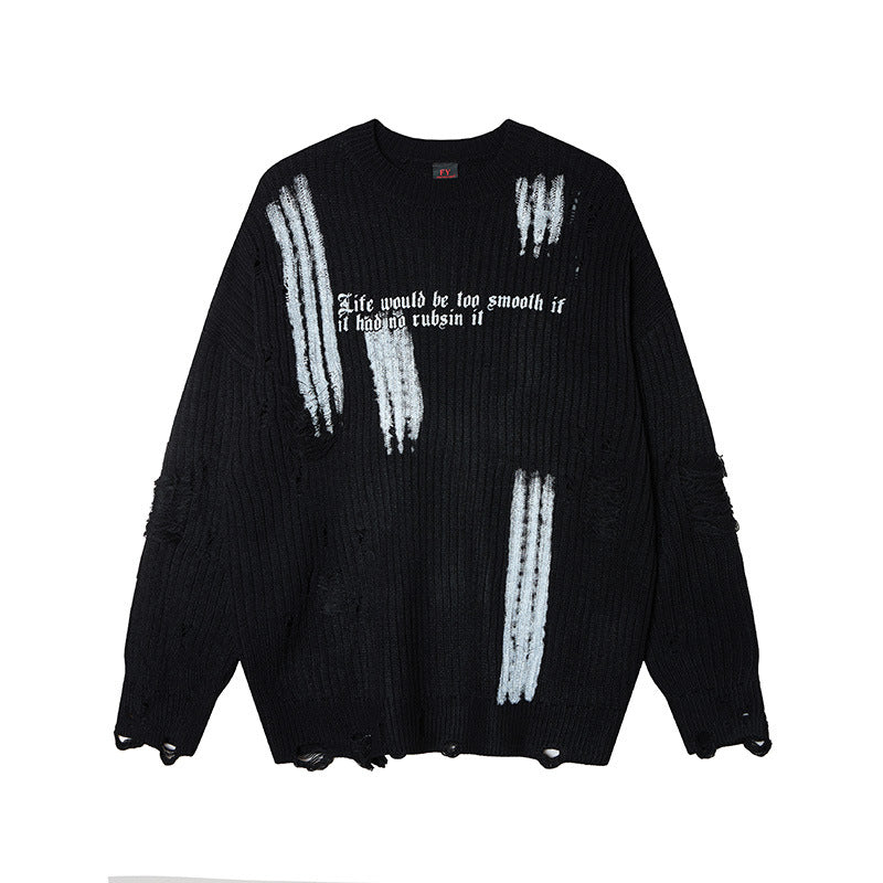Irregular printed sweater