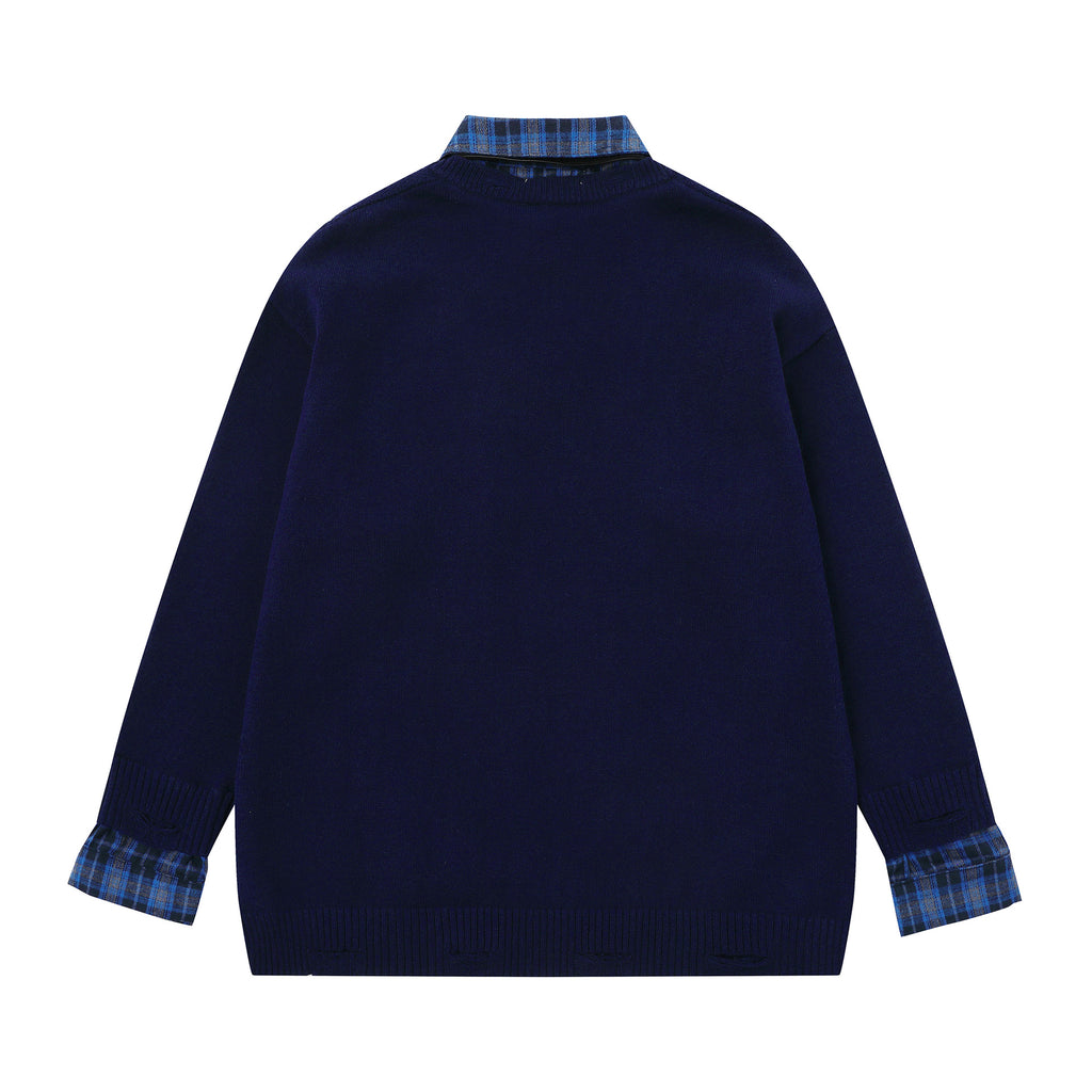 Collar patch embroidery design sweater