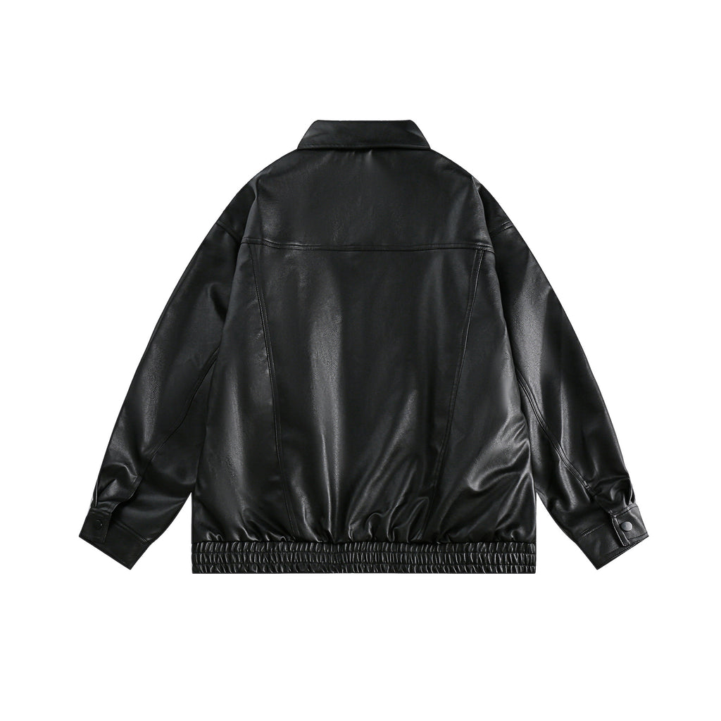 PU leather jacket loose jacket