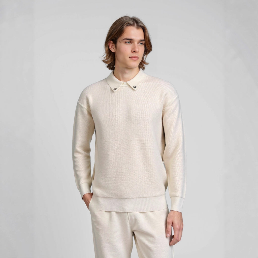 Collar long sleeved woolen man