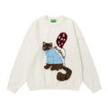 Colorful cat jacquard sweater