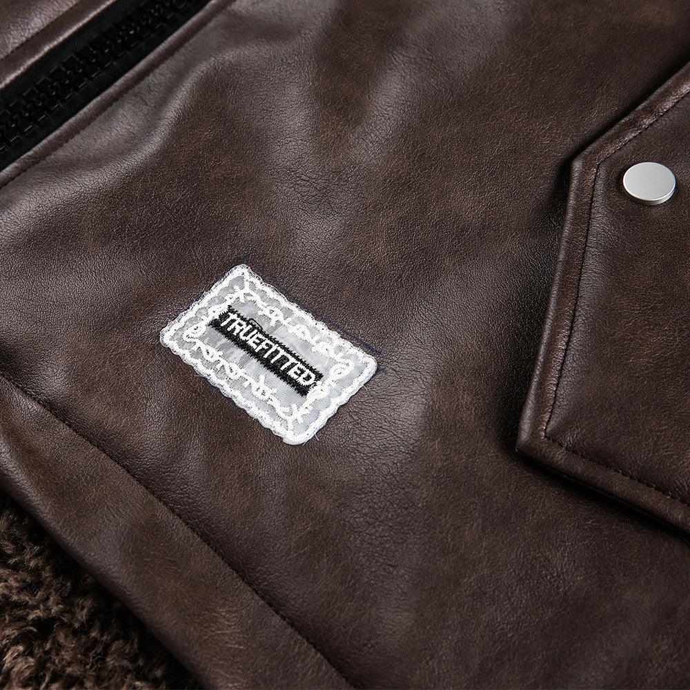 PU fur integrated jacket