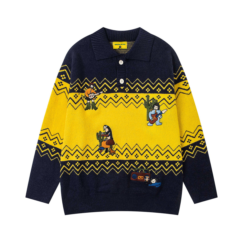 Heavy Industry Jacquard Design Sweater