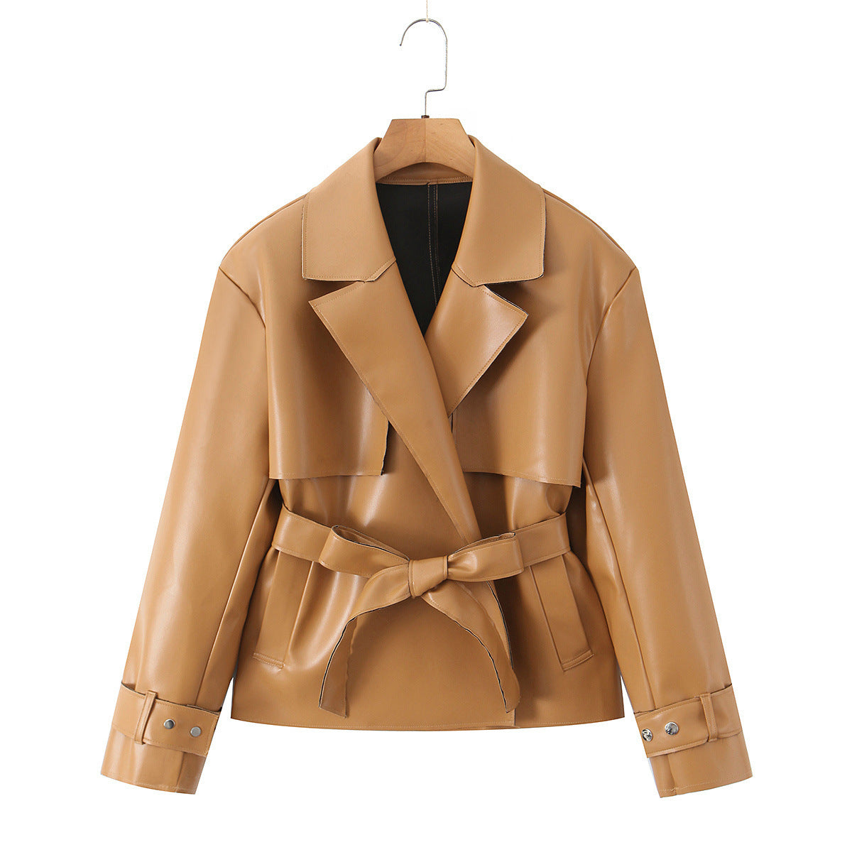PU leather short jacket and leather jacket