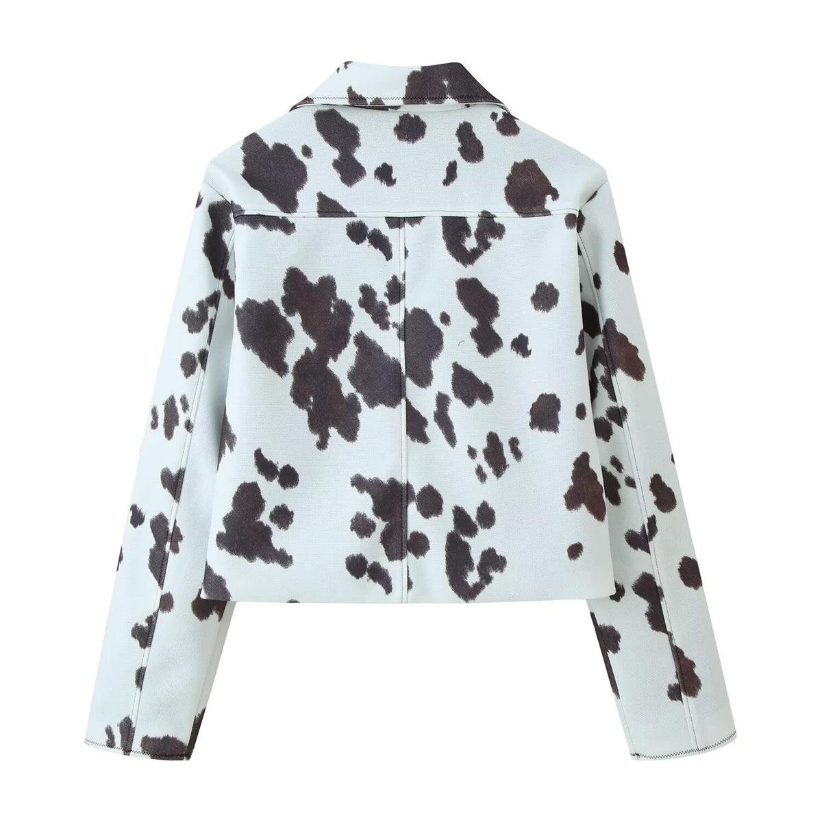 Irregular printed jacket short jacket