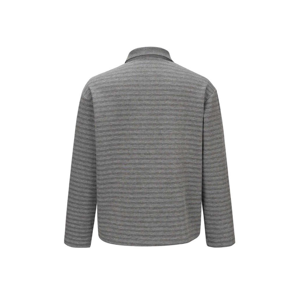 Button-Down Turn-Down Collar Long Sleeve Regular Fit Men's Casual Basic Vintage Polo Shirt