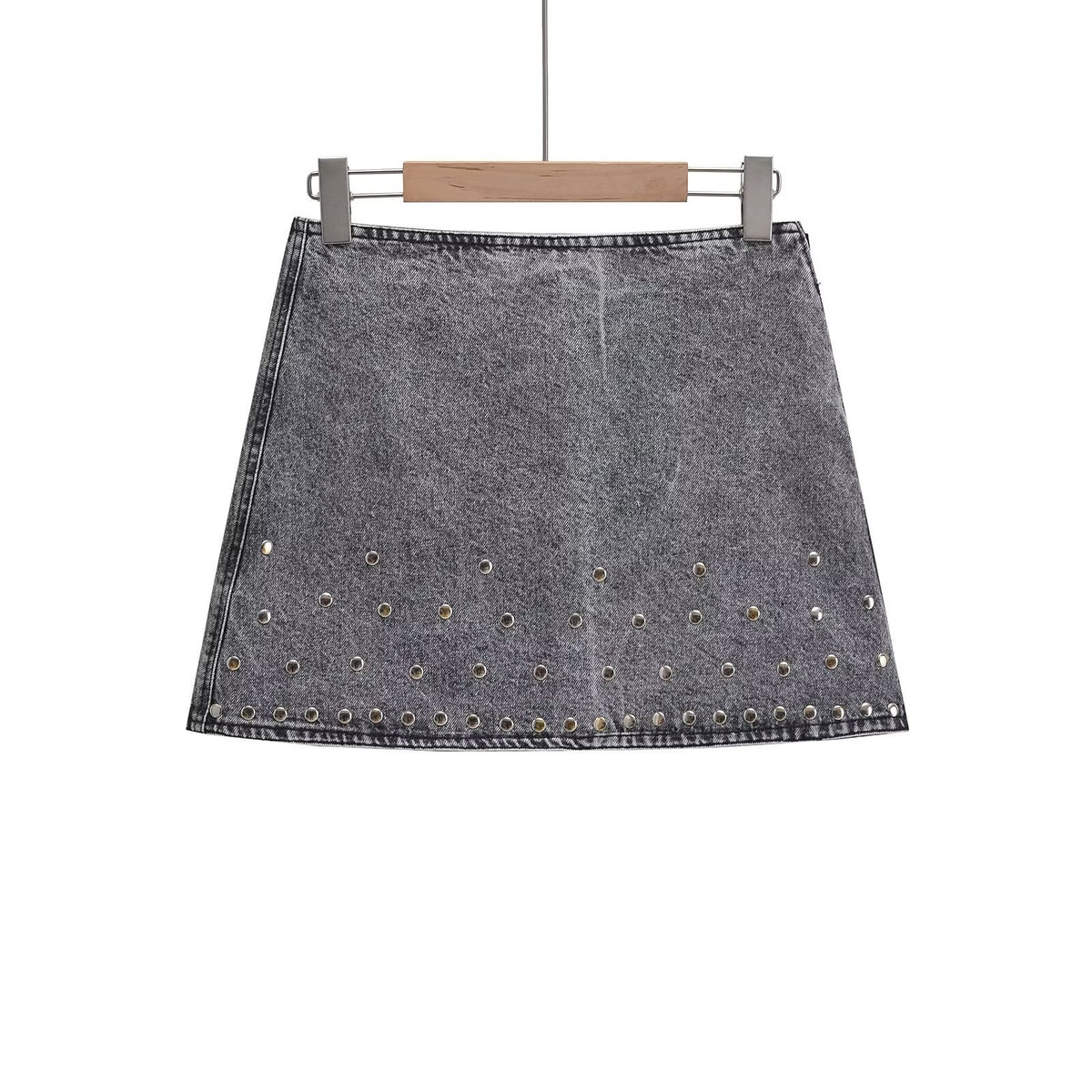 Riveted denim jacket jacket+half skirt set