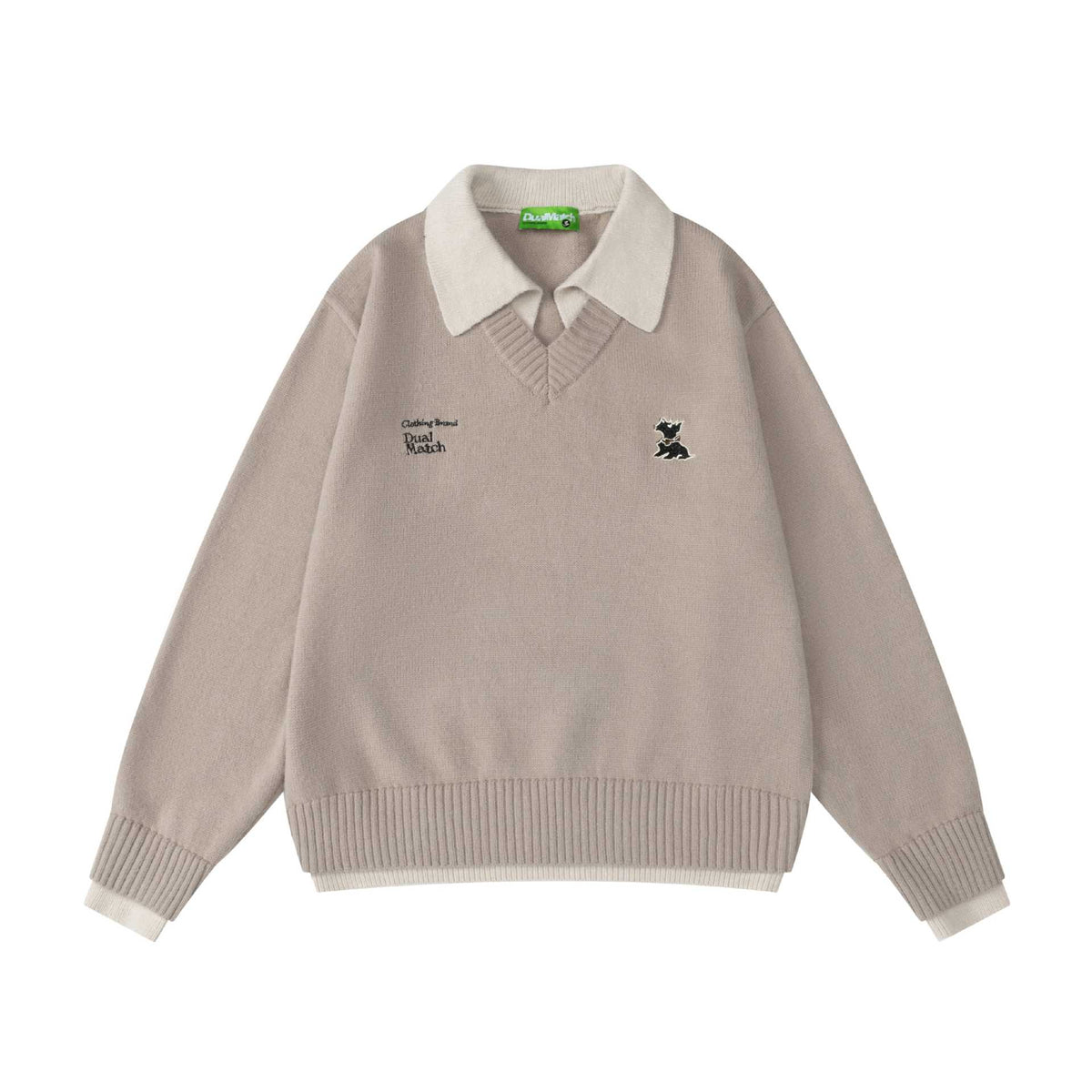 Two fake sweaters with collars