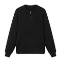 Round neck half zipper sweater