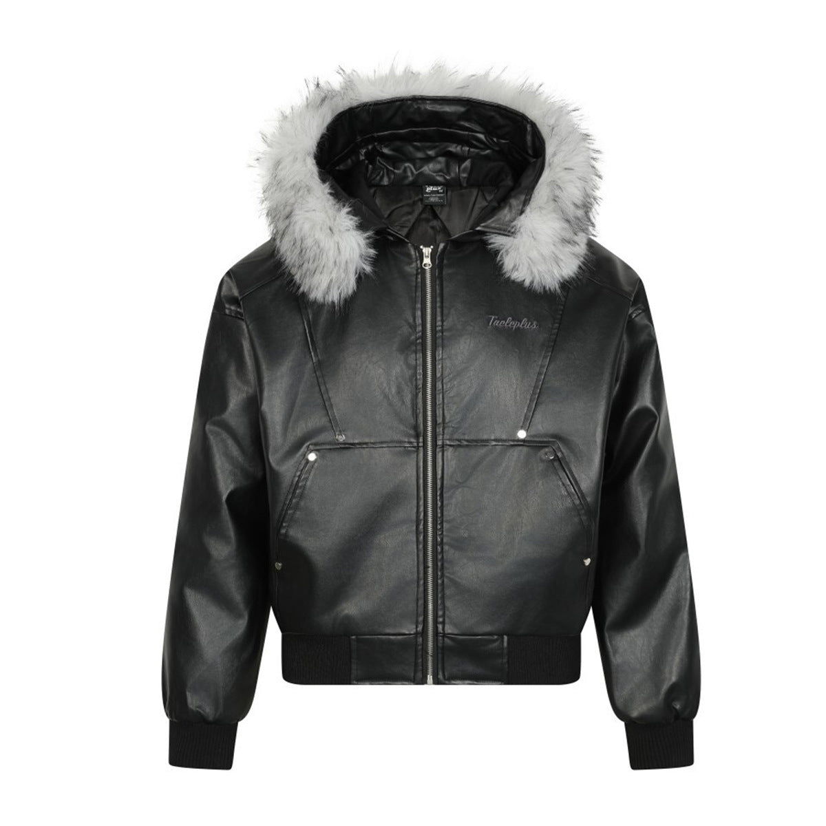 Leather jacket jacket with cotton clip