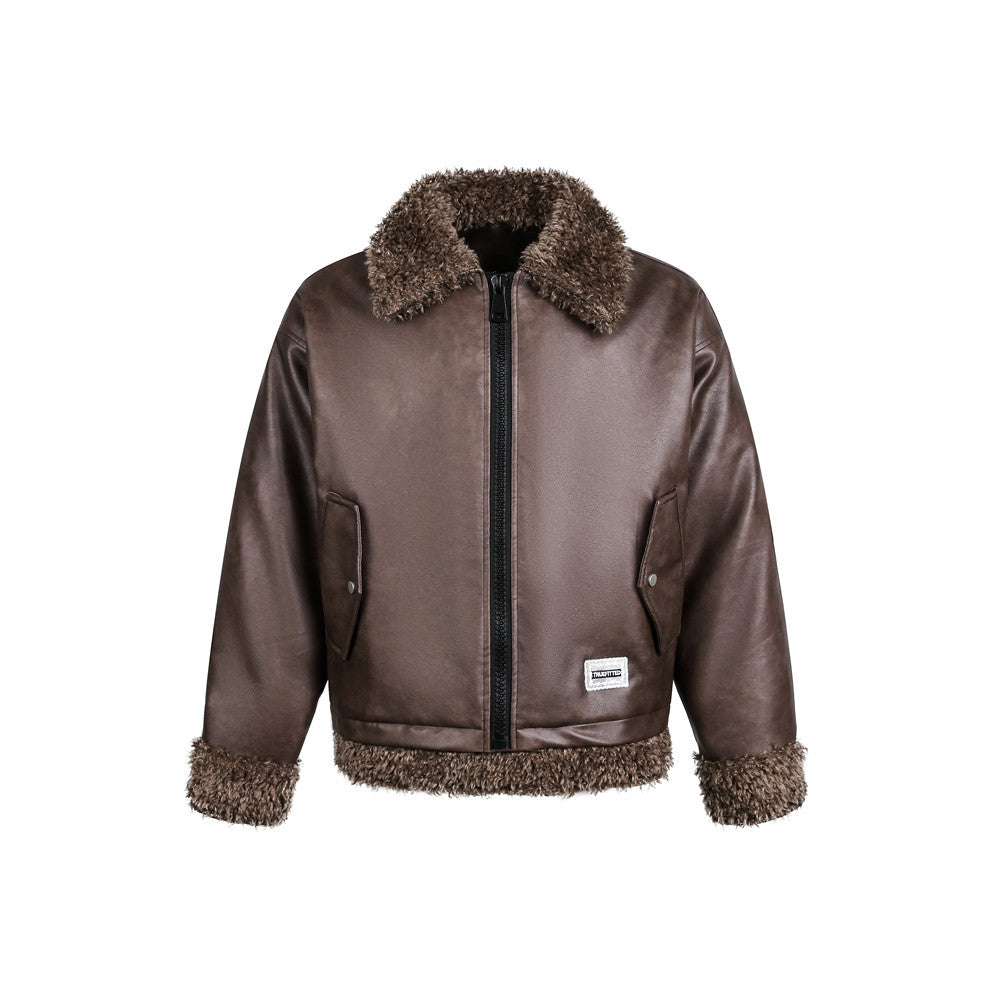 PU fur integrated jacket