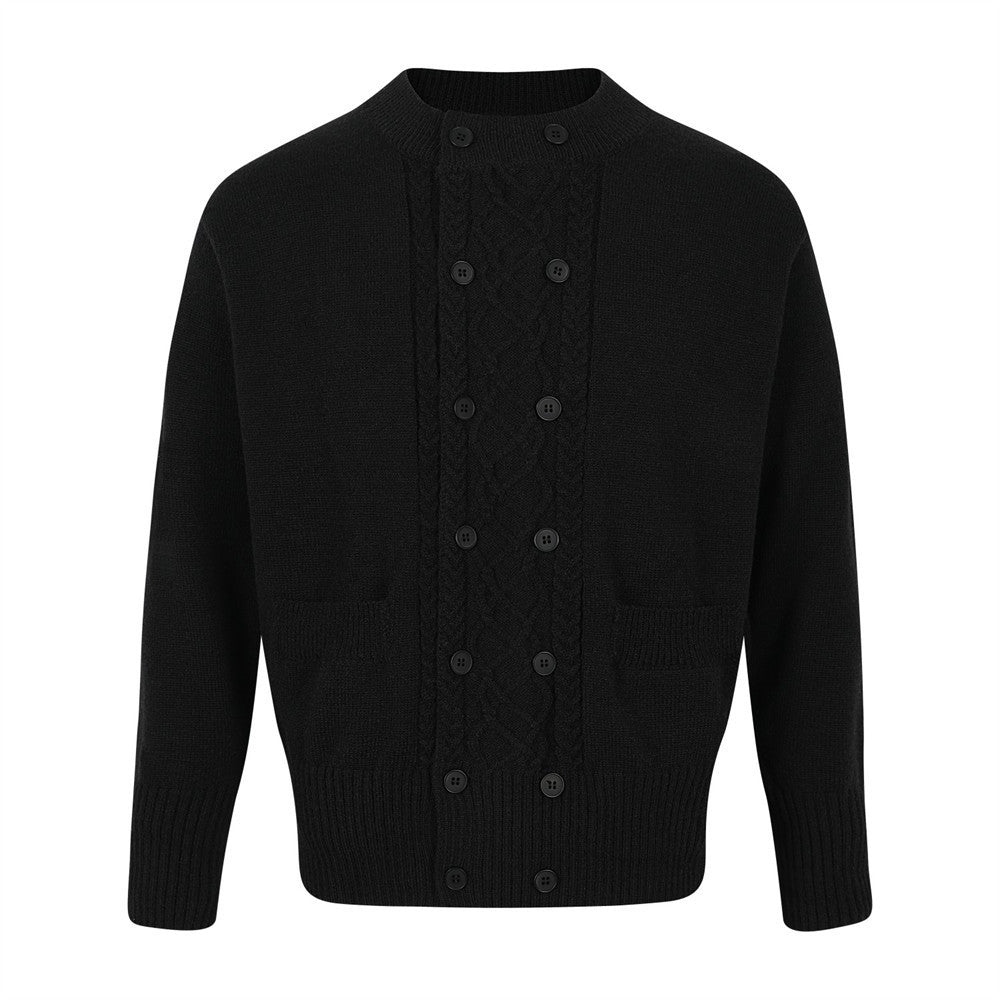 Double breasted round neck sweater