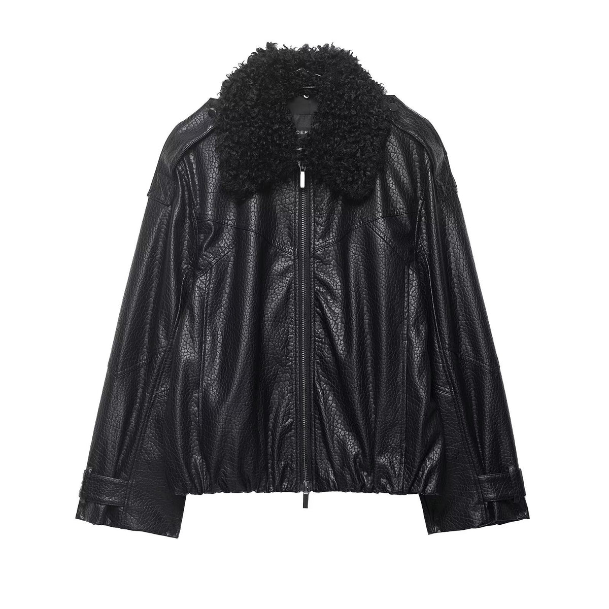 Street pilot jacket with fur collar jacket