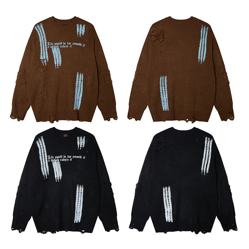Irregular printed sweater