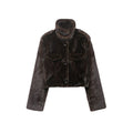 Artificial fur effect short jacket jacket