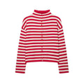 Striped stand up collar sweater