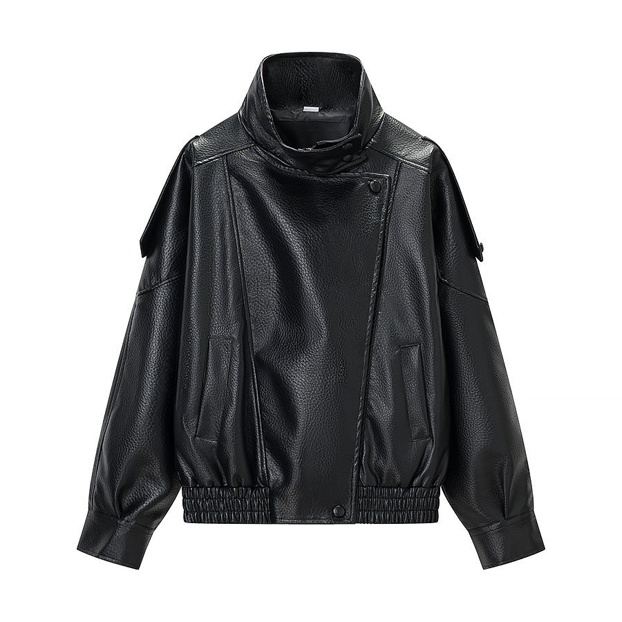 Three color leather jacket
