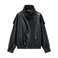 Three color leather jacket