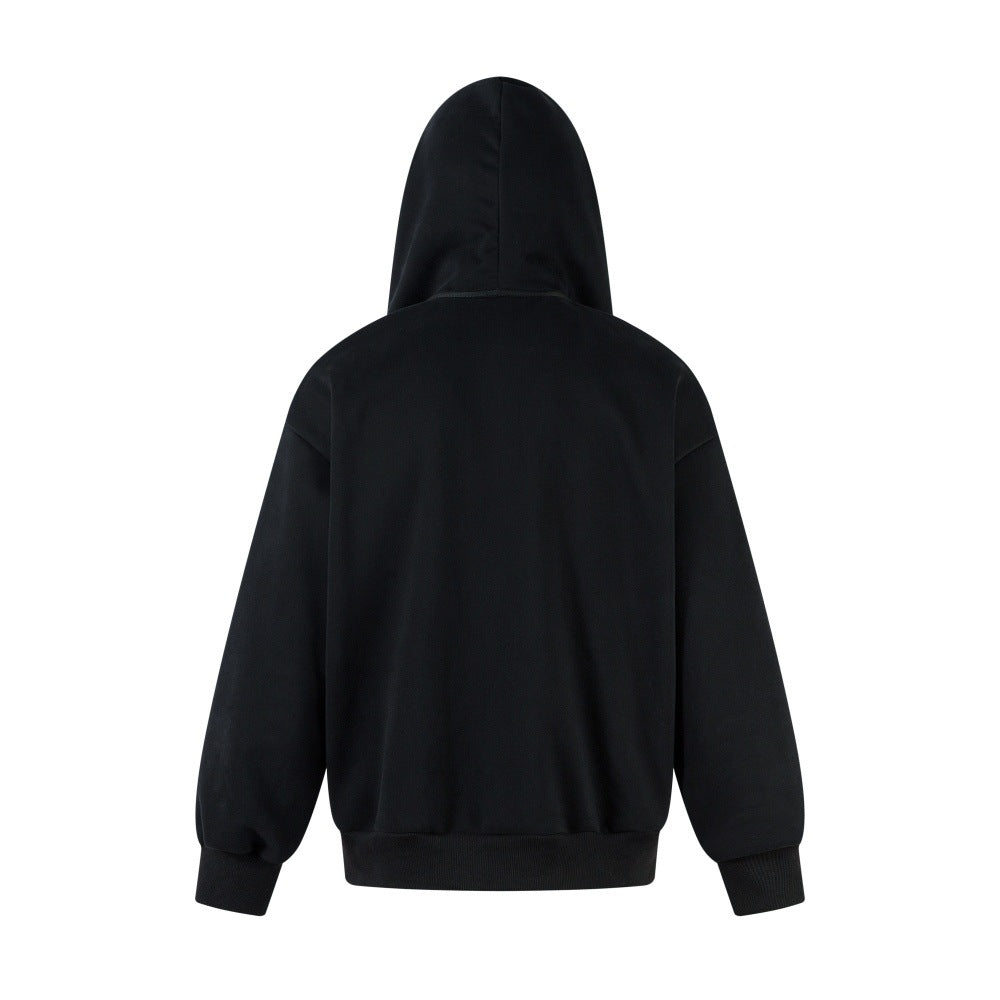 Hooded high necked jacket
