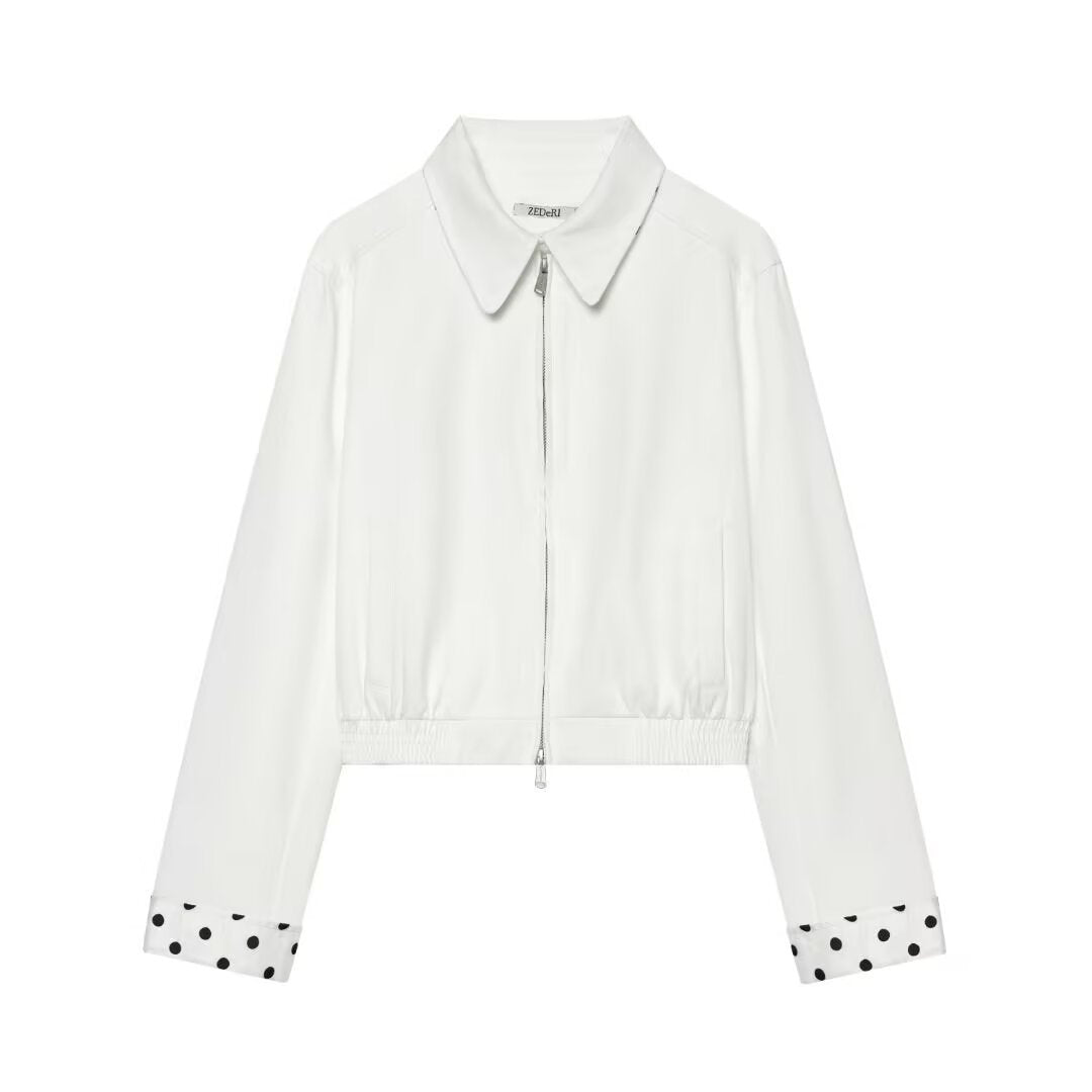 Polka dot contrasting jacket