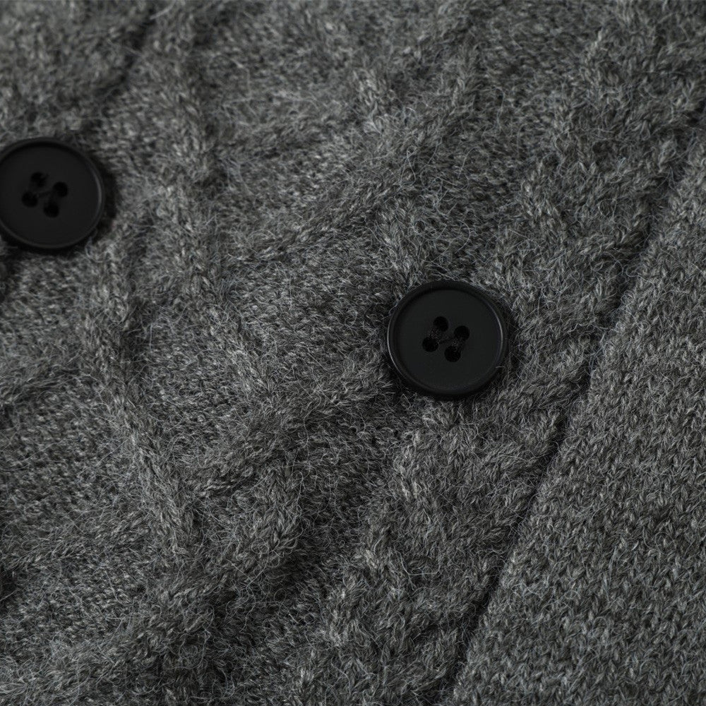 Double breasted round neck sweater
