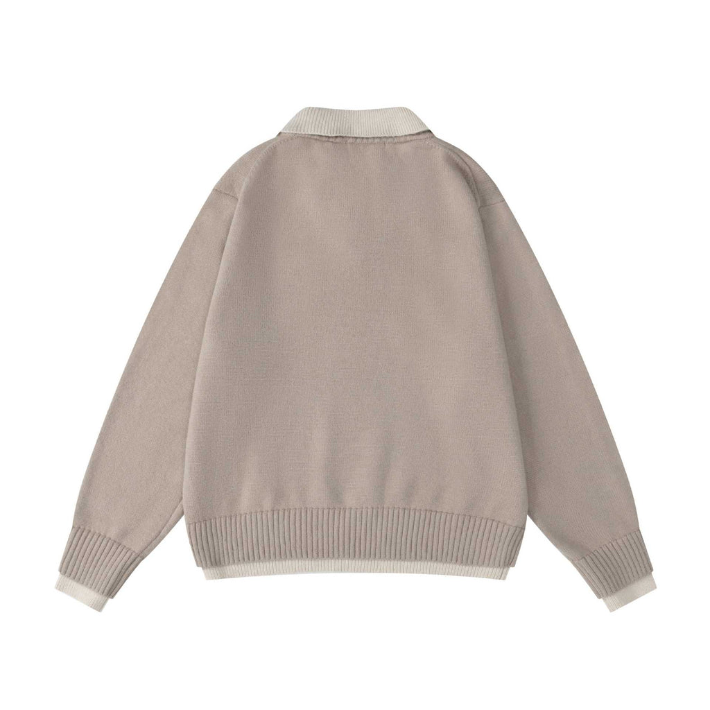 Two fake sweaters with collars