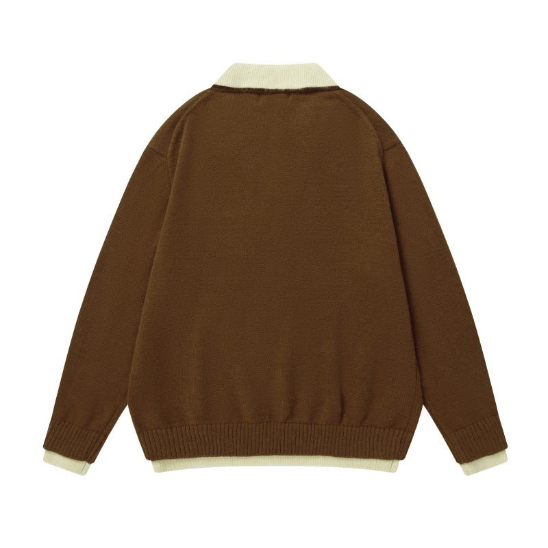 Cartoon collar knitted sweater