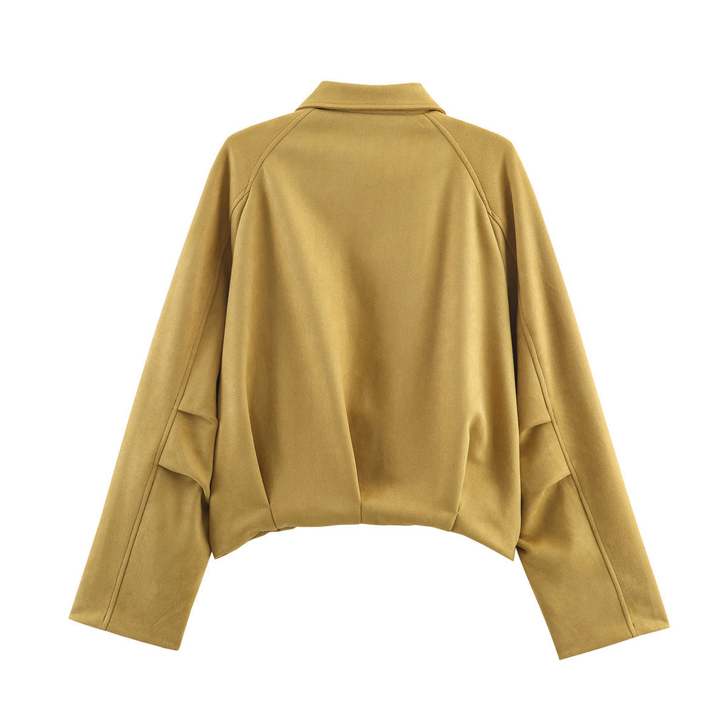 Suede effect pilot jacket women's jacket