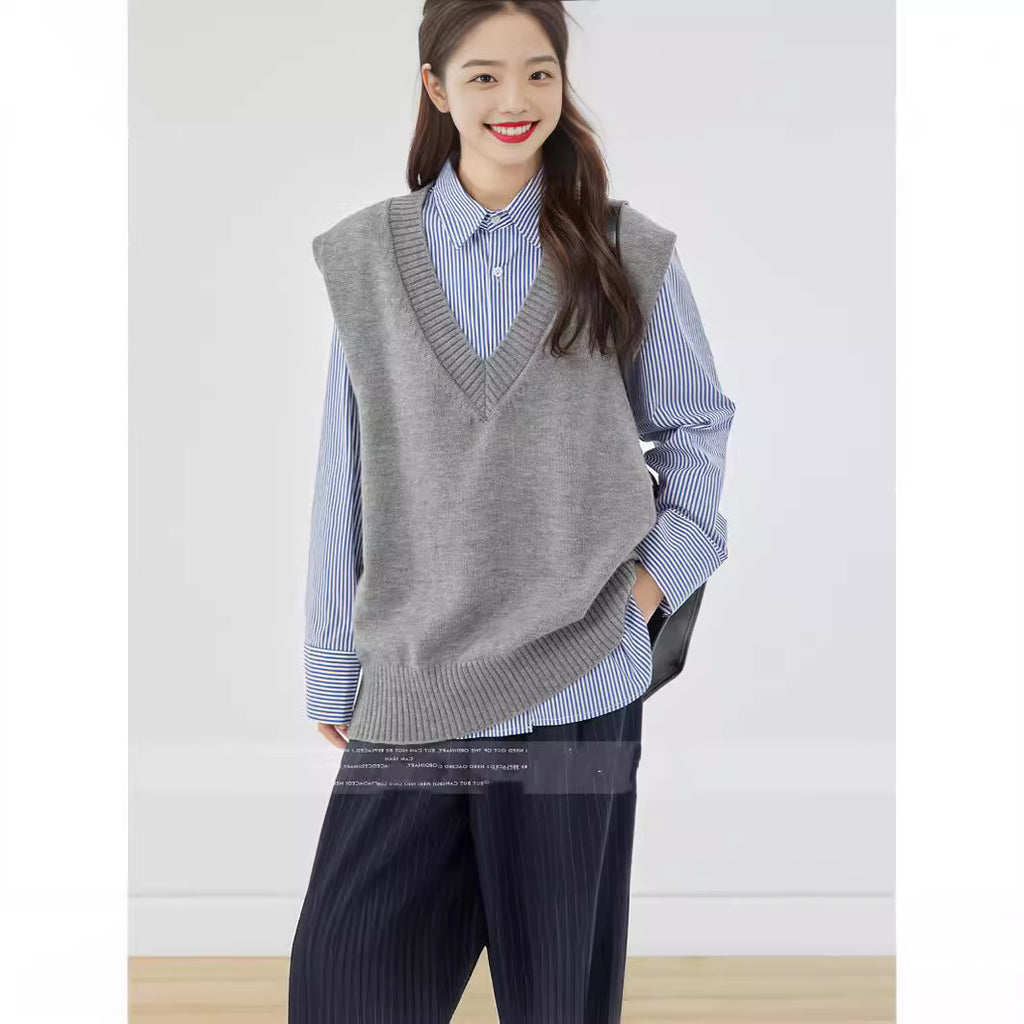 Chic Chanel-Style Knit Vest Jacket for Women, Sleeveless Cropped Sweater Vest
