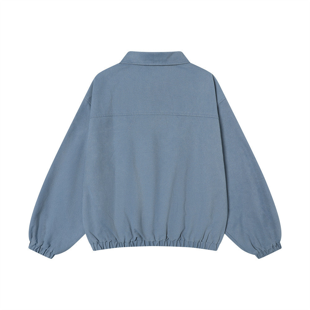 Washed pullover lapel jacket