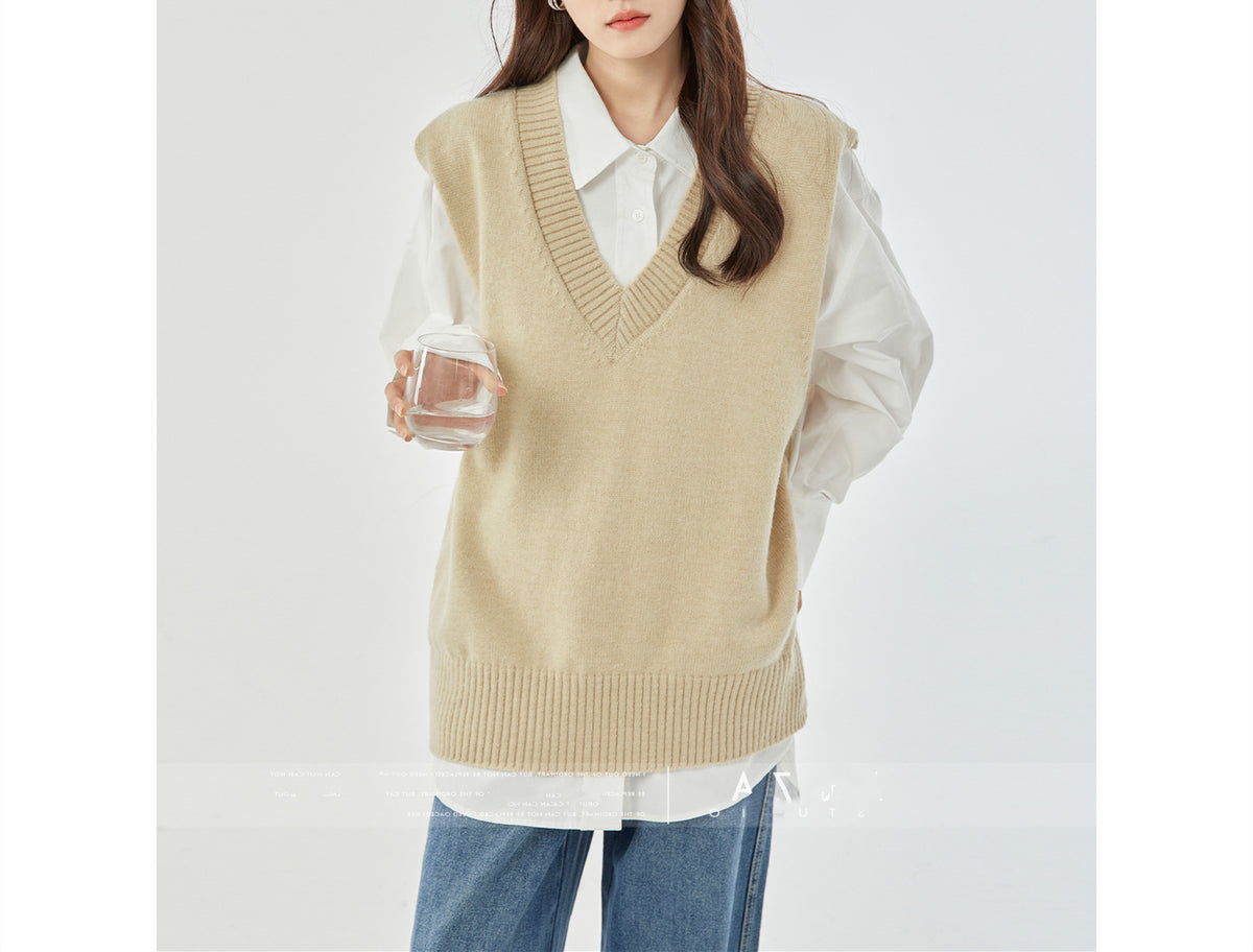 Chic Chanel-Style Knit Vest Jacket for Women, Sleeveless Cropped Sweater Vest