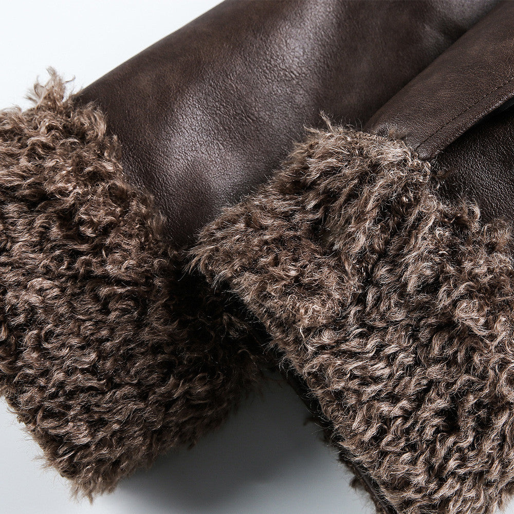 PU fur integrated jacket