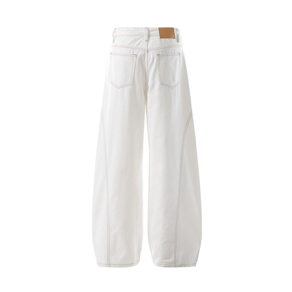 Unisex Irregular Design Loose Tapered Jeans for Men
