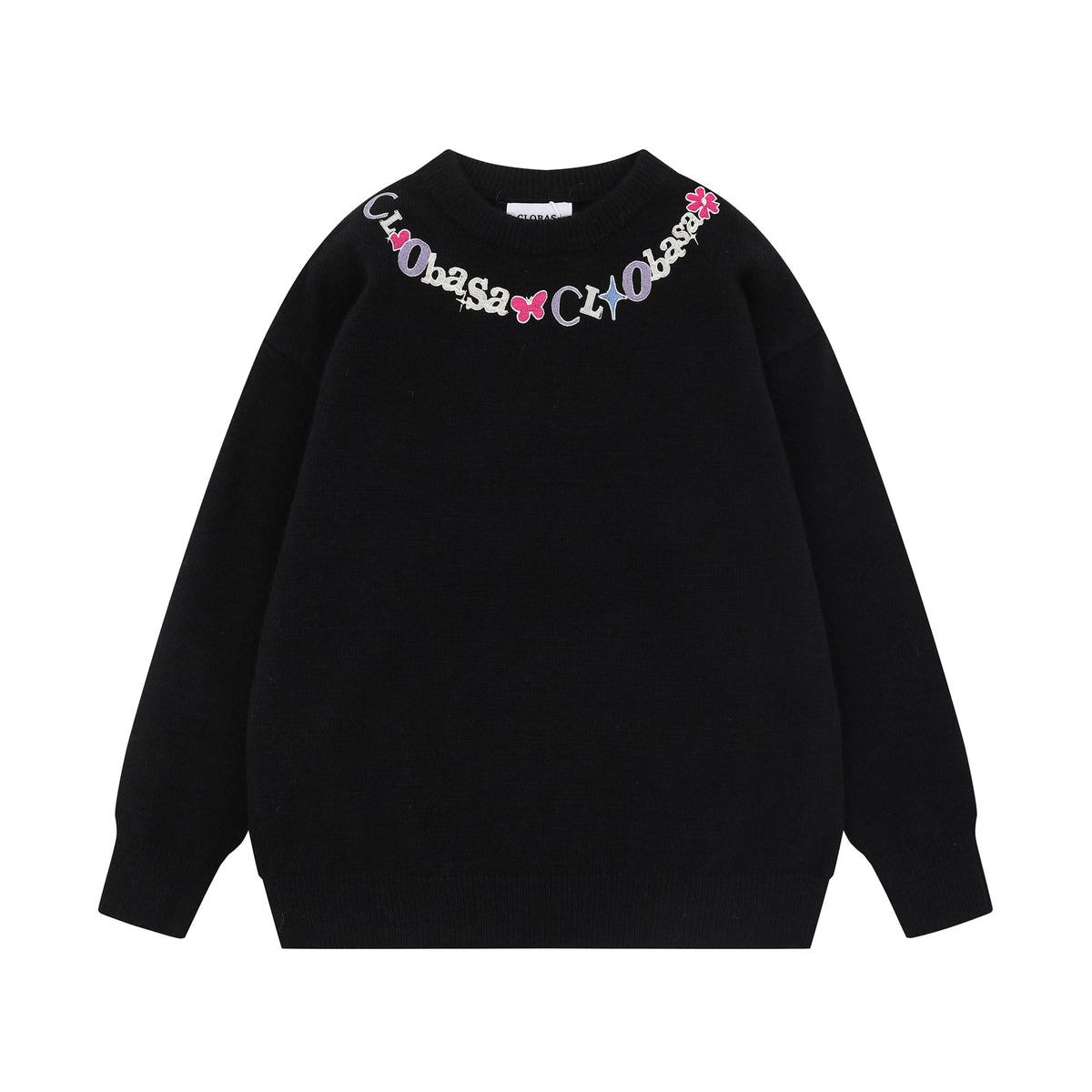 Collar letter pattern sweater