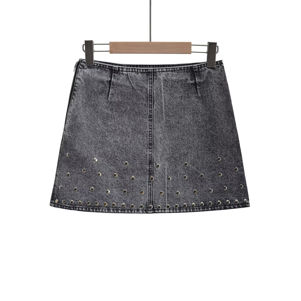 Riveted denim jacket jacket+half skirt set