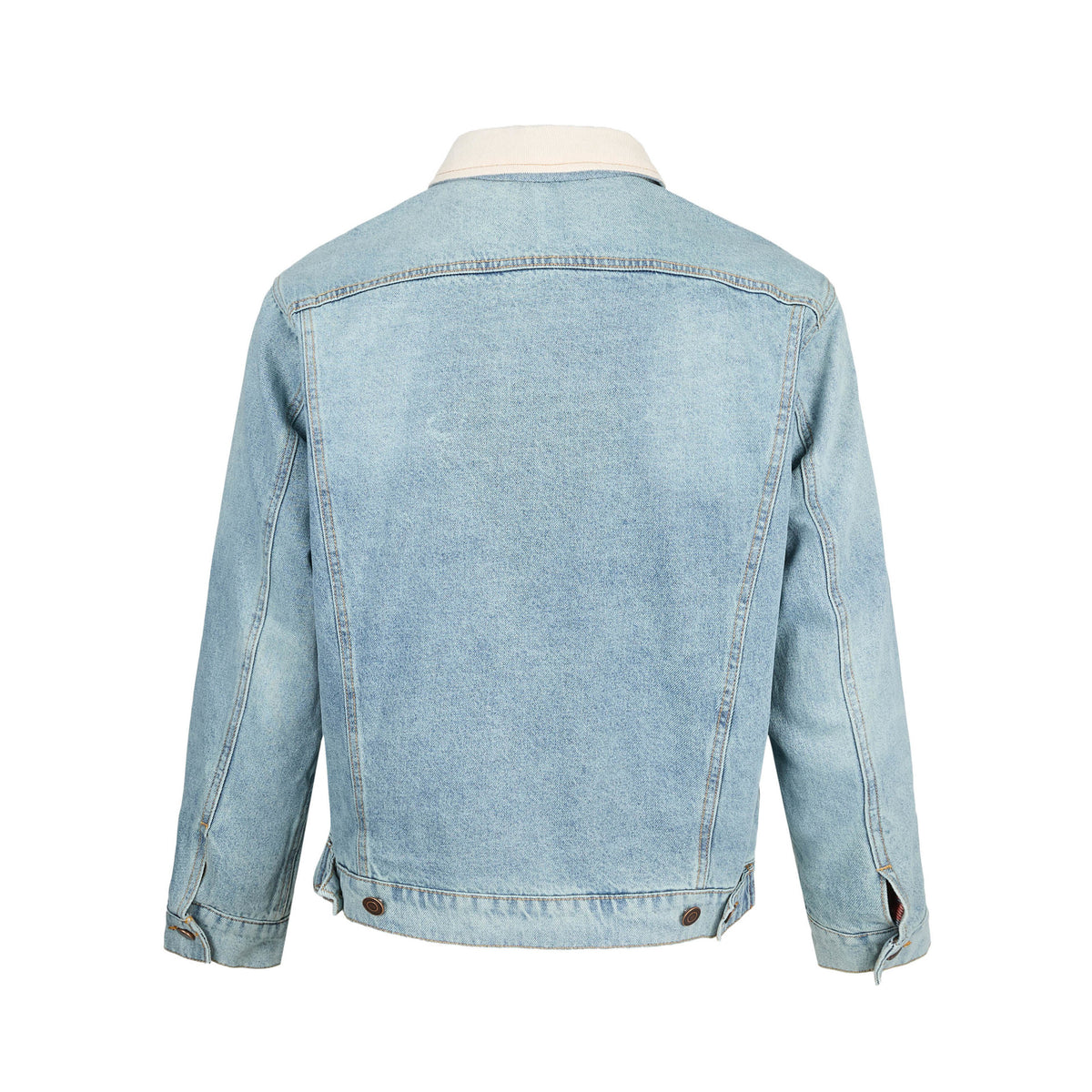 Cowboy jacket washed with blue checkered pattern jacket