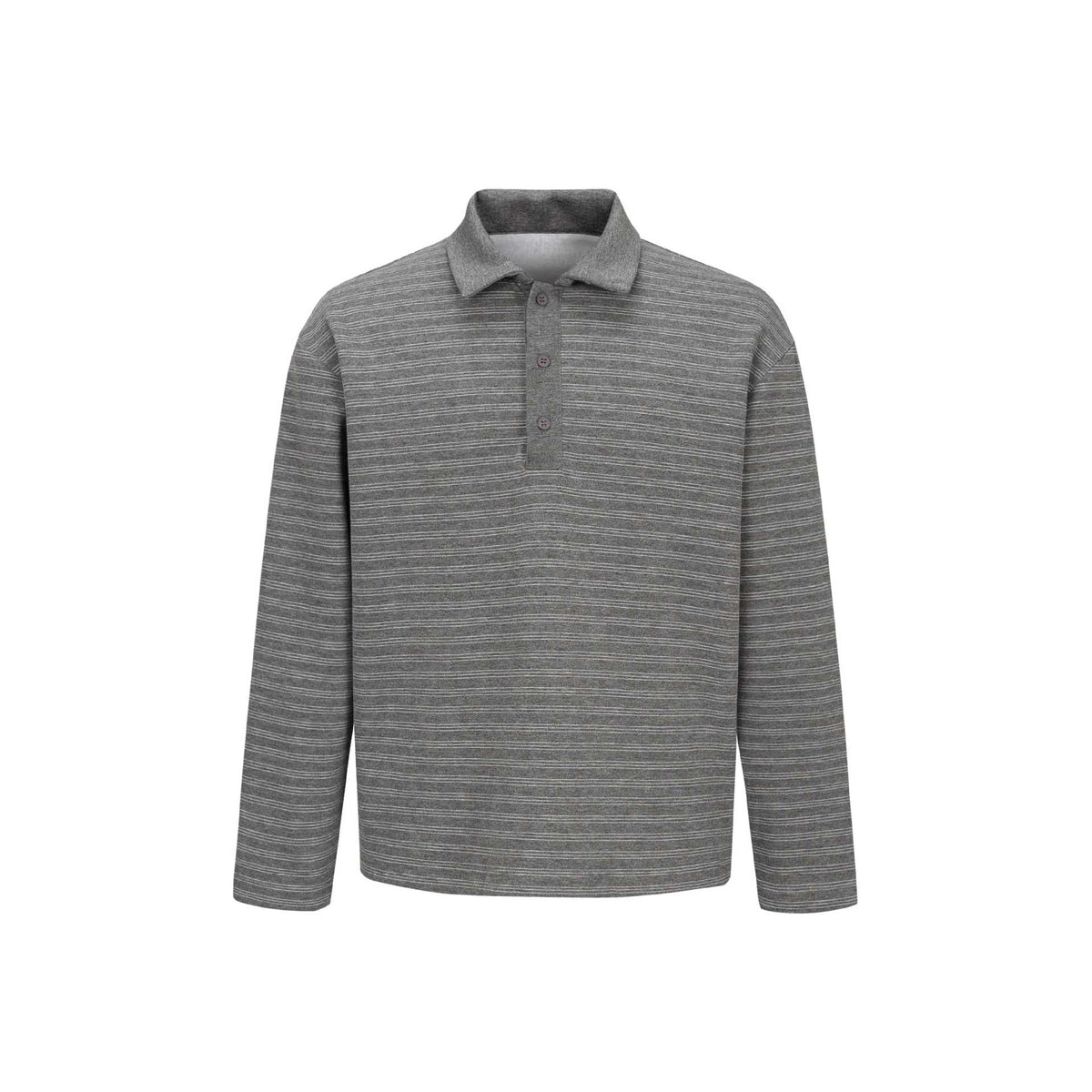 Button-Down Turn-Down Collar Long Sleeve Regular Fit Men's Casual Basic Vintage Polo Shirt