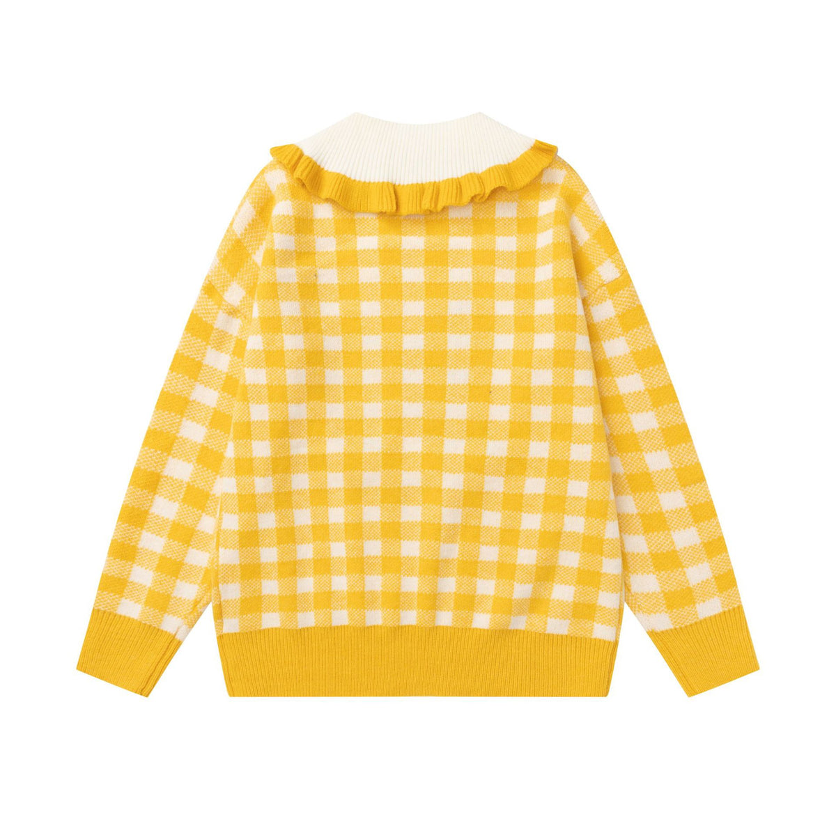 Big collar cat embroidered sweater