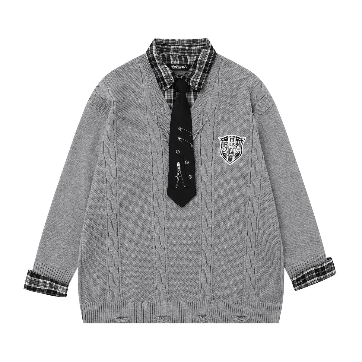 Collar patch embroidery design sweater