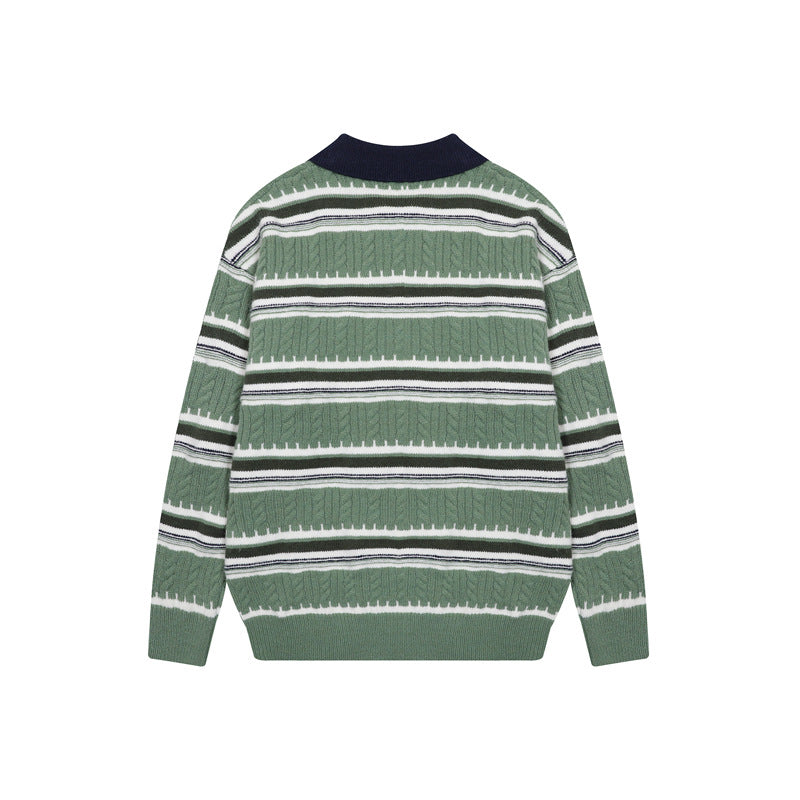 Twisted striped tied sweater