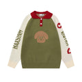 Puppy portrait jacquard sweater