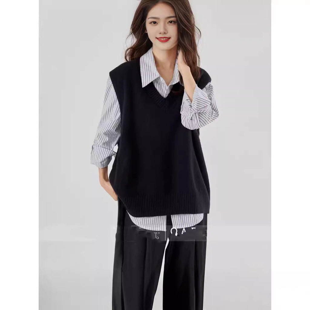 Chic Chanel-Style Knit Vest Jacket for Women, Sleeveless Cropped Sweater Vest
