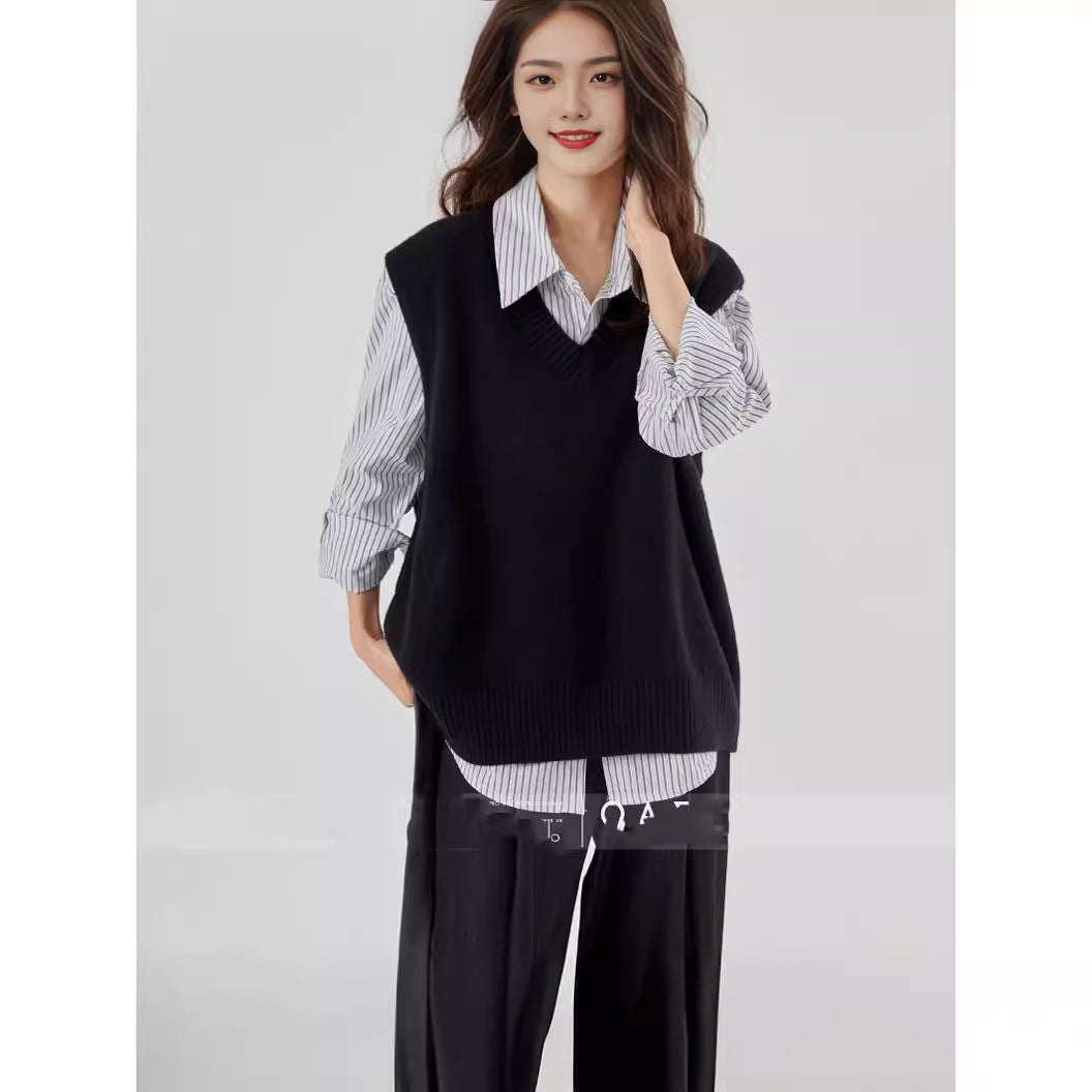Chic Chanel-Style Knit Vest Jacket for Women, Sleeveless Cropped Sweater Vest