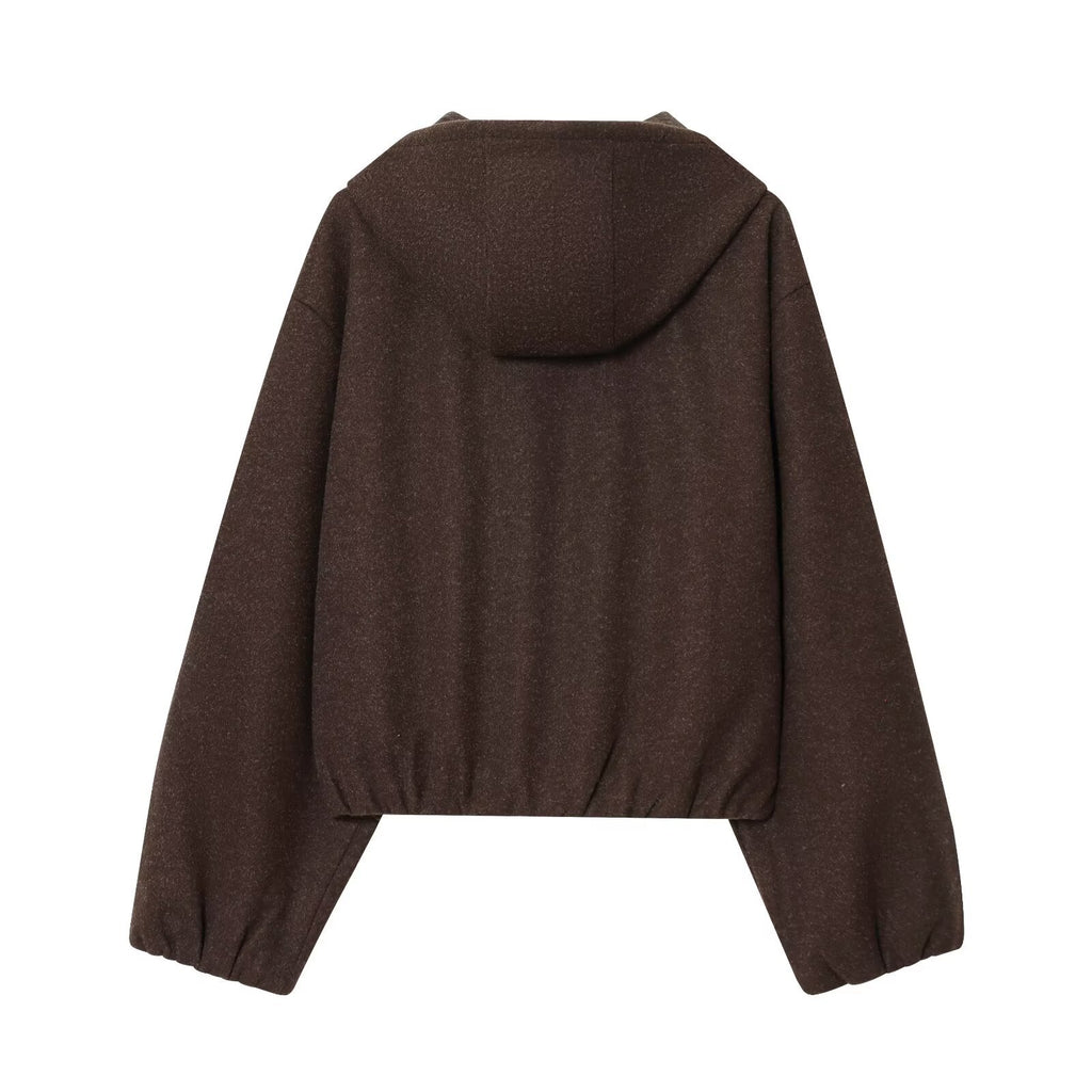 Retro style hooded jacket casual jacket