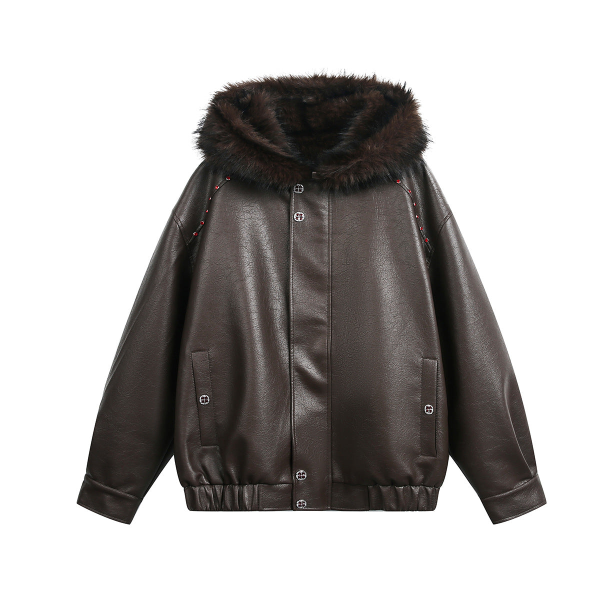 Wool collar cotton jacket pilot leather jacket