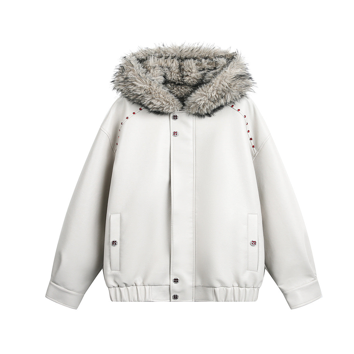 Wool collar cotton jacket pilot leather jacket
