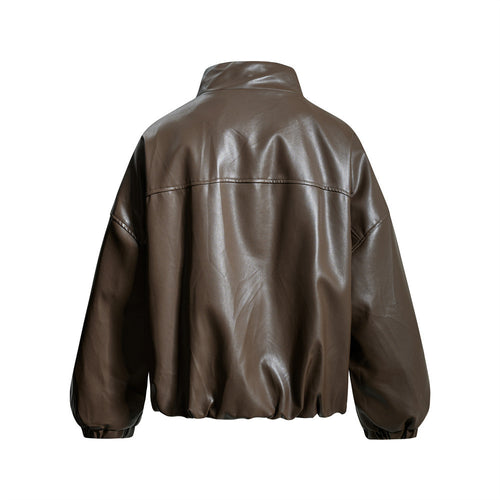Bright PU leather jacket jacket