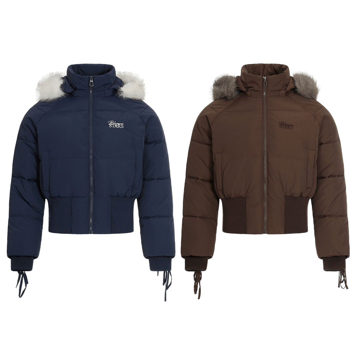 Wool collar jacket short cotton jacket