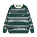 Striped round neck sweater for men