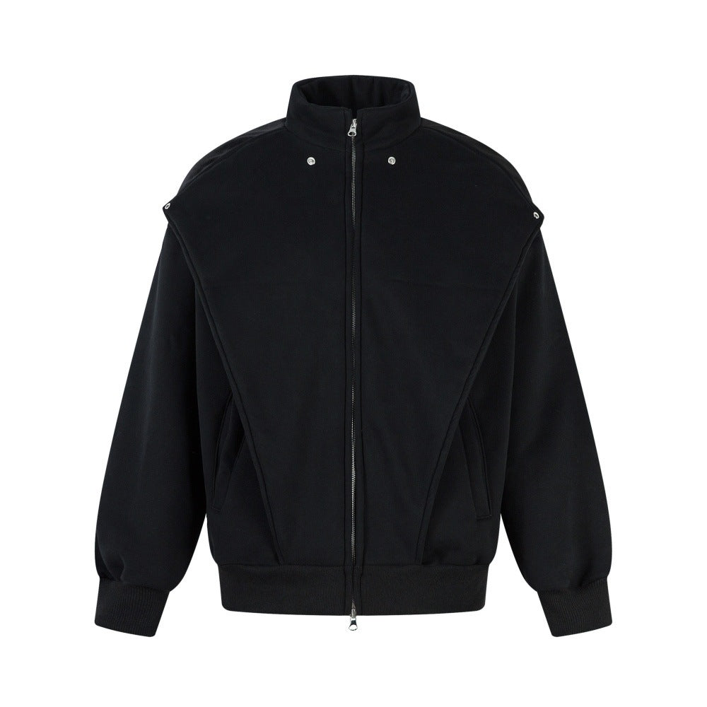 Hooded high necked jacket
